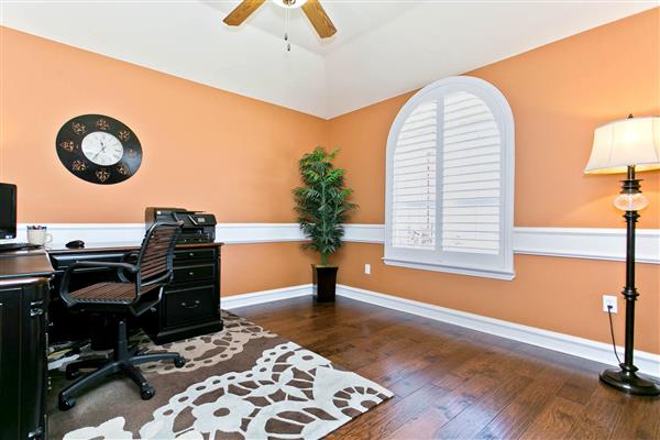    Study with Plantation Shutters and Chair  Rail 
