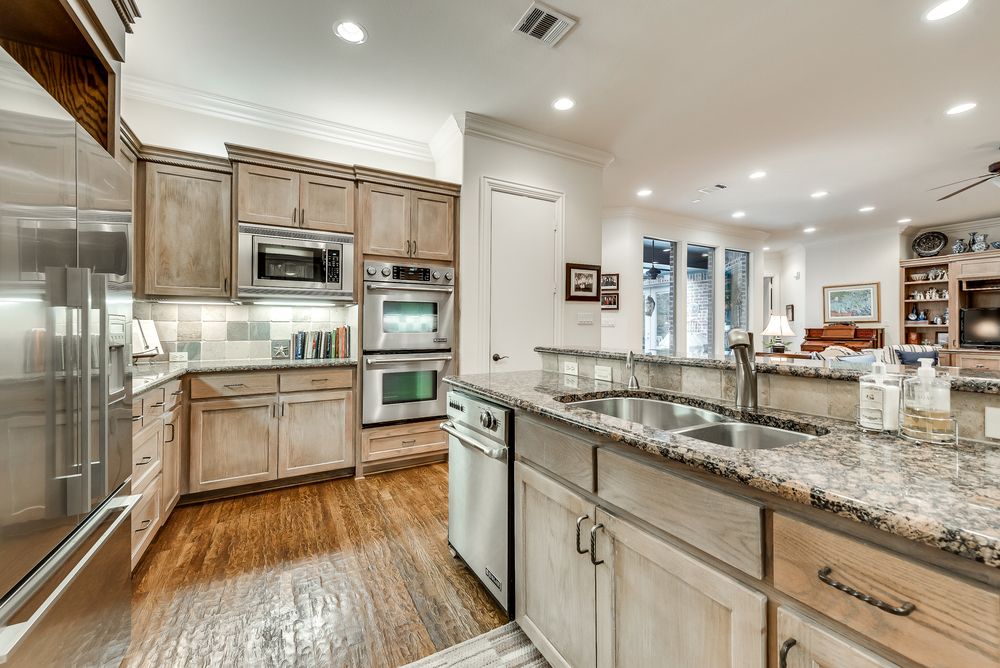    Gourmet Kitchen with Granite Countertops and Stainless Steel Appliances 