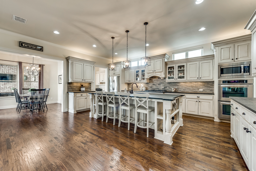    Gourmet Kitchen with Honed Granite Countertops and Large Island 