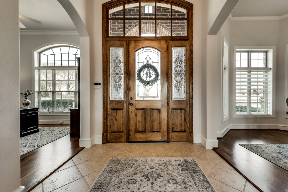    Gorgeous Entry with Custom   foot Wooden Front Door 