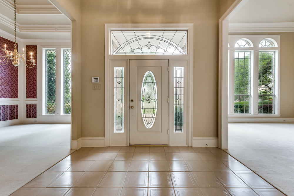    Lead Glass Inlaid Front Doors Welcome you 