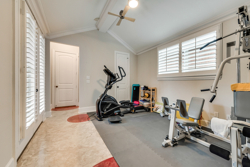    Exercise Room off Master Bath has Door to Front Porch 