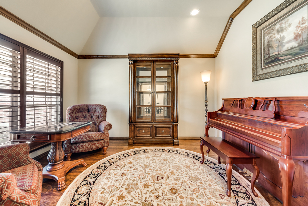    Richly Appointed Study with Plantation Shutters 