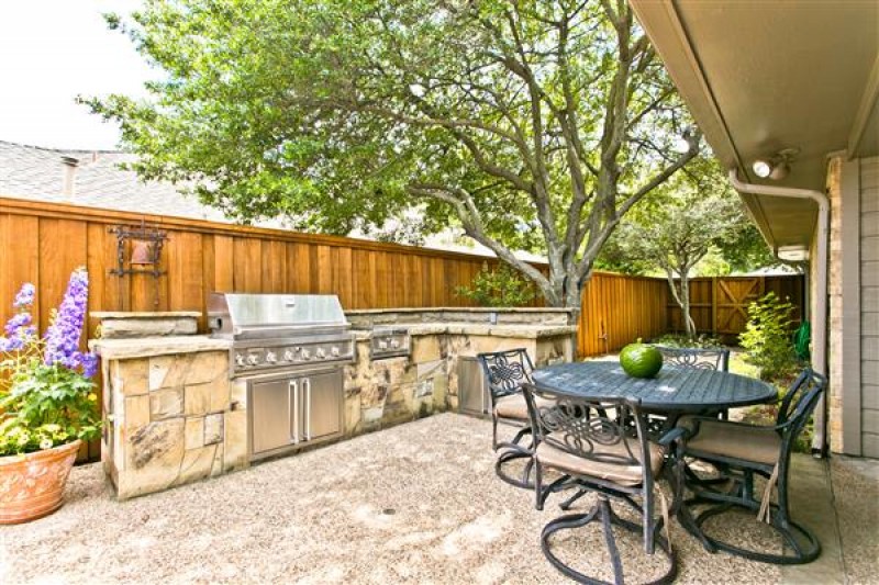    Outdoor Kitchen with Gas Grill  Smoker 